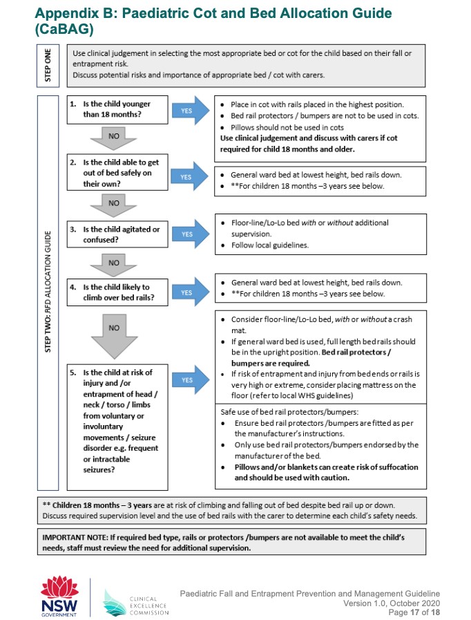 Appendix B Paediatric Cot and Bed Allocation Guide